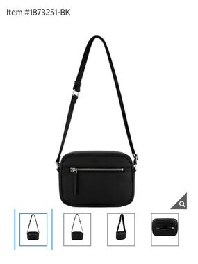 DKNY Black Leather Crossbody Bag with Front Zip